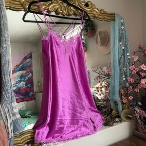 Purple Victoria secret night chemise nightgown slipdress lingerie babydoll